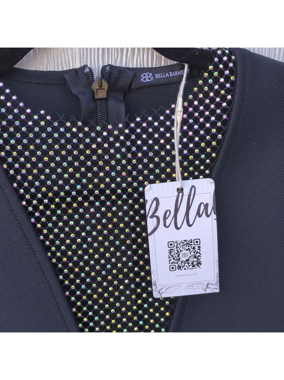 Bella Barnett Black Mini Dress Large - Picture 6 of 12
